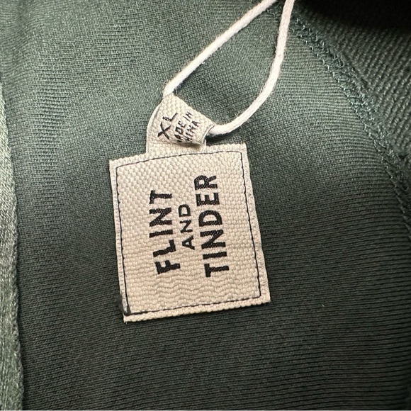 Flint and Tinder Forest Green Quarter-Zip Sweatshirt size XL nwt - Picture 5 of 8